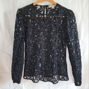 Michael Kors Long Sleeve Lace Top, XS